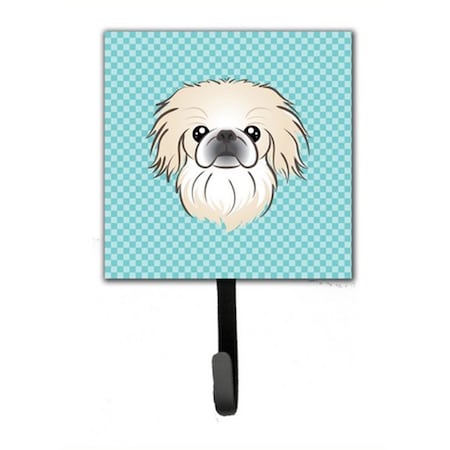 Carolines Treasures Checkerboard Blue Pekingese Leash and Key Holder BB1159SH4