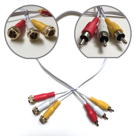 Premium Power Products 3-MINI/RCA-RG6-F+20-RCA-.15MM-WHITE CABLE CO90706-2W