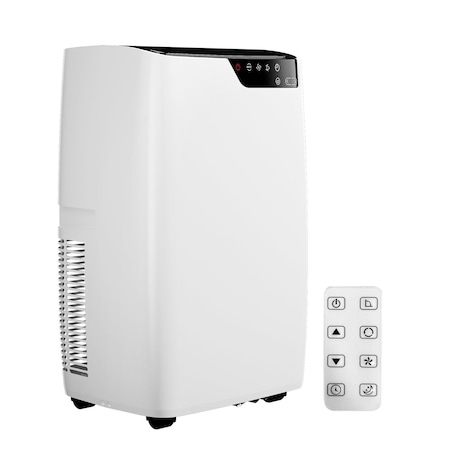 Edendirect 12000 BTU DOE Portable Air Conditioner Cools 290 sq ft with Dehumidifier and Remote in White ZR-FDP41-3030ZPV1R3