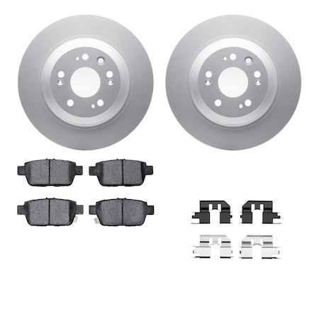 Dynamic Friction Co DFC GEOSPEC Coated Rotors with 5000 Brake Pads - Ceramic and Hardware 4512-58038