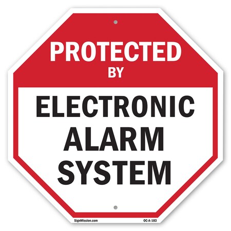 Signmission Protected By Electronic Alarm Syste, 10 Inch X 10 Inch, Aluminum Metal Signs OC-A-10-183