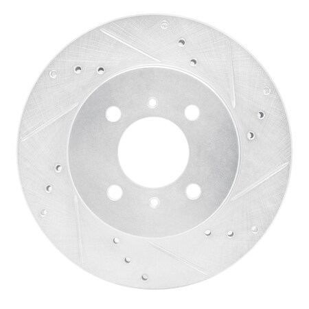 Dynamic Friction Co DFC Brake Rotor - Drilled and Slotted - Silver 631-72033R