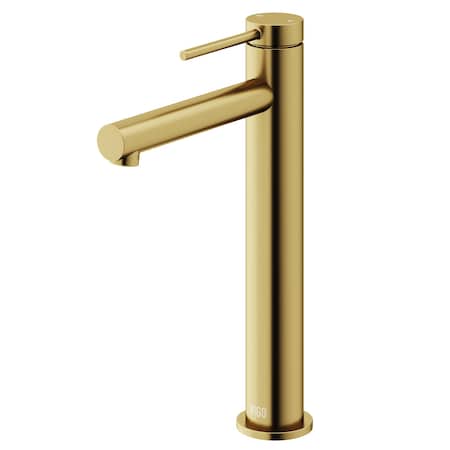 Vigo Jewel Single-Hole Single Handle Bathroom Vessel Faucet in Matte Brushed Gold VG03037MG