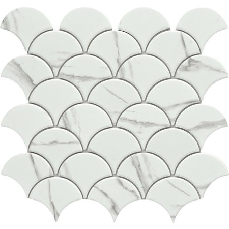 Emser Tile Elegan Series Porcelain Mosaic Tile, 12 in L Tile, 11 in W Tile, Pressed Edge, Calacata, 20PK W95ELEGCA1112MSLM