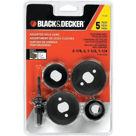 Black & Decker Hole Saw Kit, 5Piece, Steel 71-120