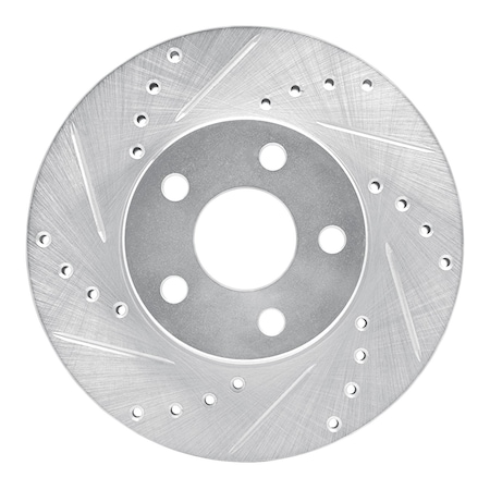 Dynamic Friction Co DFC Brake Rotor - Drilled and Slotted - Silver 631-52007L