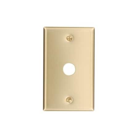 Leviton Telephone/Cable Wallplate, Standard Size, Gang 1, Brass 81017