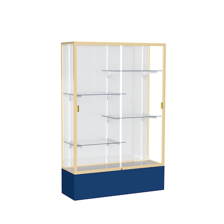 Ghent Spirit Floor Display Case 48x72x16, White, Champange 374WB-GD-NY