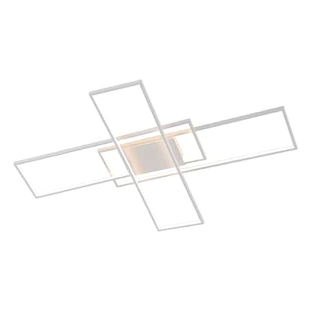 Jonathan Y Palco 39" Contemporary Minimalist Metal Adjustable Dimmable Geometric Integrated LED Flush Mount, Whi JYL7152B