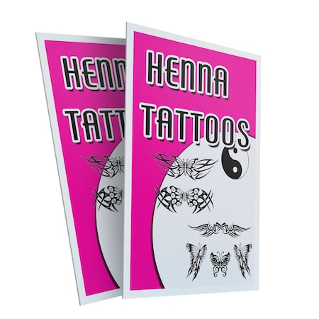 Signmission Henna Tattoos, Plastic Signs Only 24 Inch x 36 Inch, Corrugated Plastic, 2PK CSB-2436-2PACK-Henna Tattoos