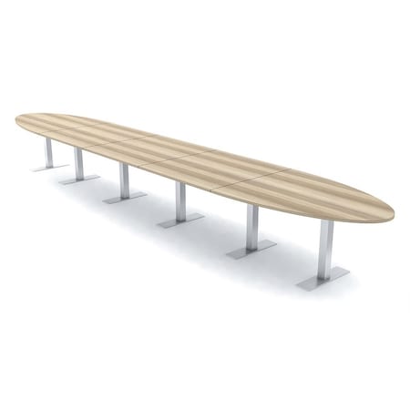 Skutchi Designs 22ft Conference Table With Power Unit | 20 Person Modular Oval Meeting Table | Harmony Series HAR-OVL-48X264-T-K525-NA