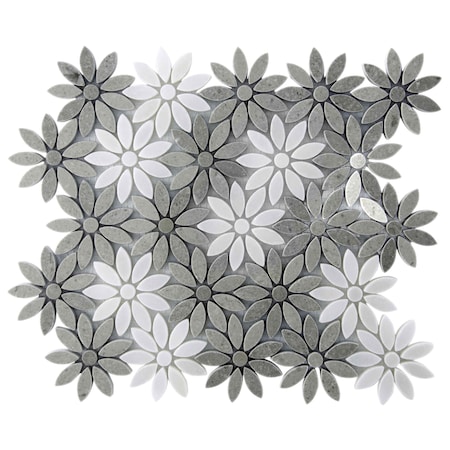 Apollo Tile 11x12 Eastern Brown, Eastern White Marble Polished Floor and Wall Mosaic Tile 4.46 sqft/case, 5PK APLSV88F02A