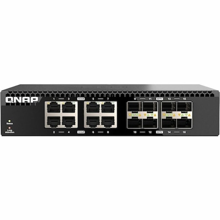 Qnap HALF-RACKMOUNT SWITCH, 16 PORT UNMANAGED SWITCH, 8 PORT OF 10GB E NBASE-T QSW-3216R-8S8T-US