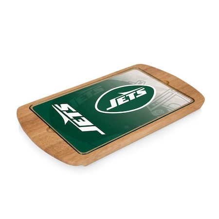 Picnic Time Family Of Brands NFL New York Jets - Billboard Glass Top Serving Tray 911-01-505-224-2