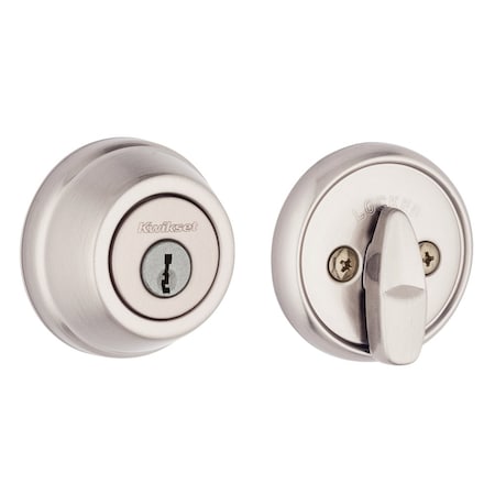 Kwikset Single Cylinder Deadbolt with 6AL Latch and STRKP Strike Pack which includes Square Corner, 780-15.STRKP