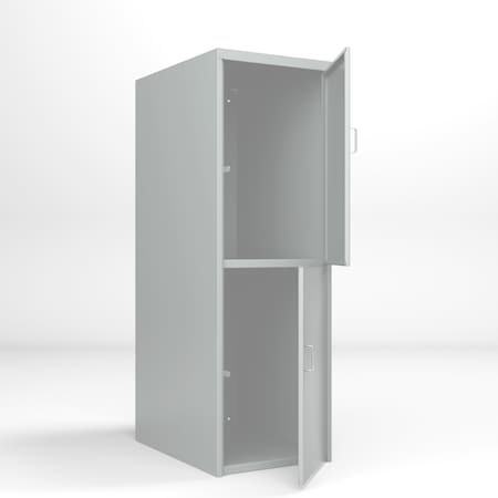 Pucel Heavy Duty Storage Locker, Two Doors, 24 in W x 36 in D x 74 in H, Black DLCU-2436-2