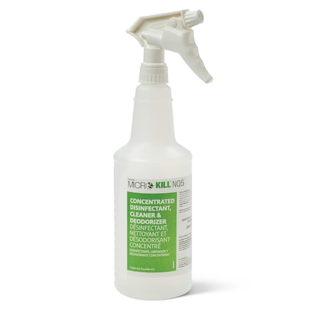 Medline Empty Spray Bottle for Micro-Kill NQ5 Quaternary Disinfectant, 6PK EVSCHEM007