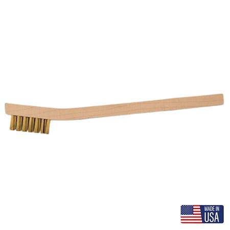Gornell Brush Welder Brush - Wood Handle, Brass, Toothbrush-Style 8138-B