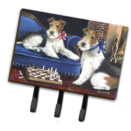 Carolines Treasures 6 x 2 x 9 in. Fox Terrier Checkmates Leash or Key Holder PPP3261TH68