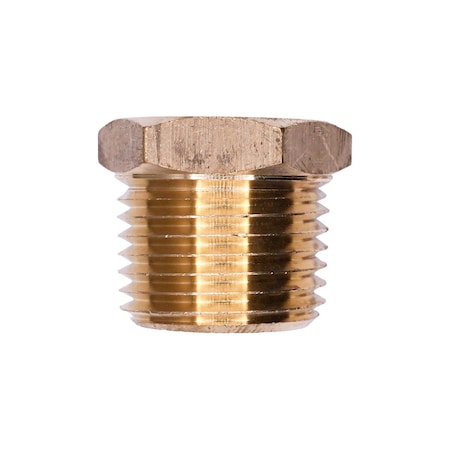 Auveco Brass Threaded Reducing Bushing 1/2in Exterior Threads 3/8in Interior Threads, 5PK 304