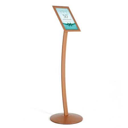 M&T Displays Pedestal Sign Holder Restaurant Menu Board Floor Standing 8.5 x 11 Copper UCUMB10581X2000