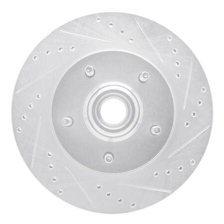 Dynamic Friction Co DFC Brake Rotor - Drilled and Slotted - Silver 631-54145R