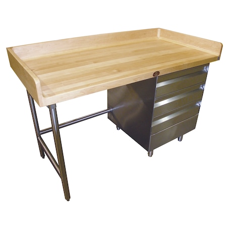 Advance Tabco Bakers Top Work Table 72 in.W x 36 in.D 1-3/4 in. thick wood top BGT-366R
