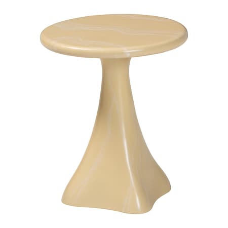 Bali & Pari Aponi Marbled Resin End Table, Cream 264-14450-ZORO