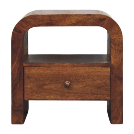 Homeroots 18" Brown Solid Wood Two Drawer Nightstand 701736
