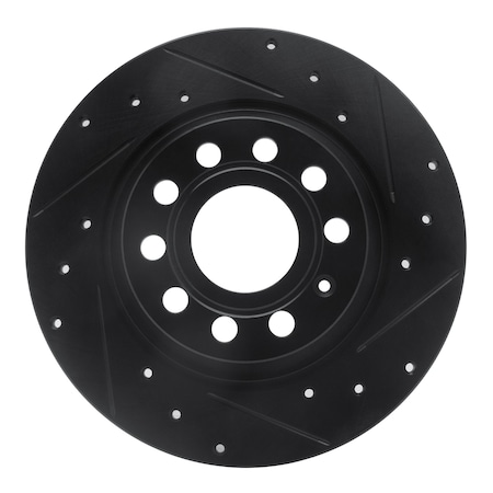 Dynamic Friction Co DFC Brake Rotor - Drilled and Slotted - Black 633-74055R