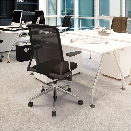 Floortex Cleartex 119225LV Advantagemat Pvc Rectangular Lipped Chair Mat For Low Pile Carpets 0.25 In.; Clear 36 X 48 In.- Chair not included 119225LV