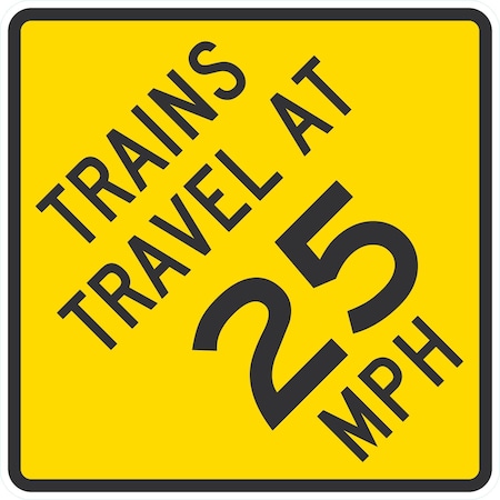 Lyle Travel Train At 25 MPH, 24x24, Engineer Grade, Yellow G-12959-EG_24x24