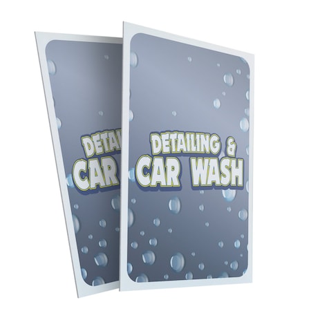 Signmission Detailing And Car Wash, Plastic Signs Only 24 Inch x 36 Inch, Corrugated Plastic, 2PK CSB-2436-2PACK-30368