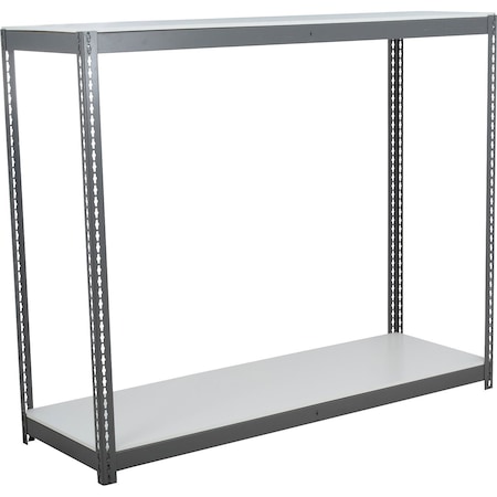 Global Industrial 2 Shelf, Heavy Duty Boltless Shelving, Starter, 48"Wx24"Dx36"H, Laminate Deck B3171531
