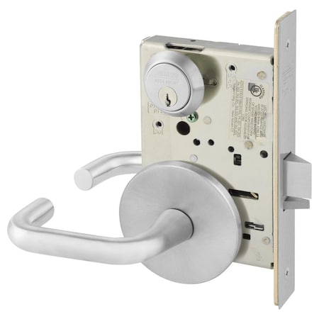 Sargent Grade 1 Storeroom or Closet Mortise Lock, J - Lever, L - Rose, Field Reversible, Conventional Cylin 8204 LJ 26D