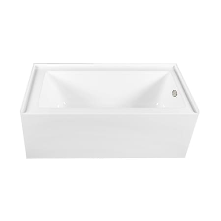 Kingston Brass 60-Inch Acrylic Rectangular 3-Wall Alcove Tub Combo w/ Waste and Overflow Drain, Right Hand Drain CVTDE603122R6