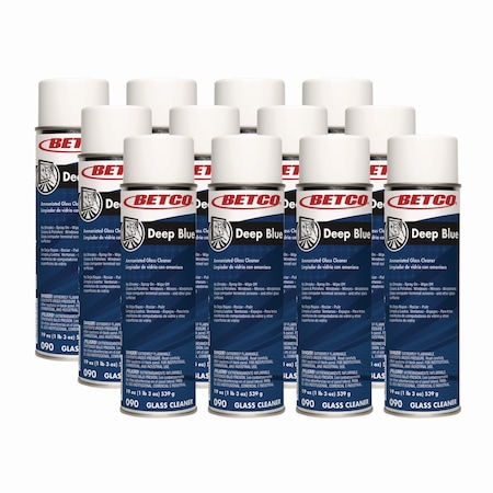 Betco Deep Blue Glass and Surface Cleaner, 19 oz Aerosol Can, 12PK 902300