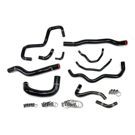 Hps Performance High Temp Reinforced Silicone Radiator, oil cooler, ancillary Coolant Hose Kit, Black,  57-1876-BLK