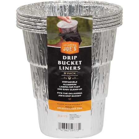 Oklahoma Joes 6'' Aluminum Drip Bucket Liners, 5PK 3559773P06