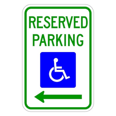 Sign Solutions Usa Parking Sign, 12 in W, Aluminum Sign, White DUS06HWT1218R7-8L