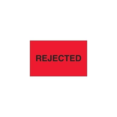 Bubblefast 1 1/4 x 2'' - ''Rejected'' Fluorescent Red Labels BFDL1177