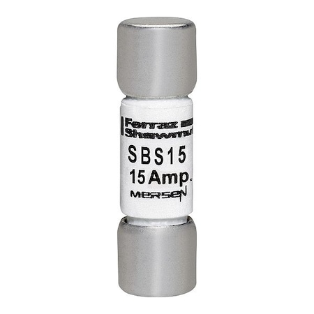 Mersen Fuse, 1 3/8 in L, 600 V AC, 15 A SBS15