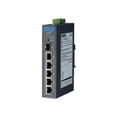Advantech 5GE+1G SFP Unmanaged Ind. PoE Switch W/T EKI-2706G-1GFPI-BE