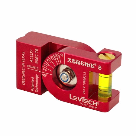 Levtech, The Pros Choice Xtreme 8 Torpedo Level, 8 Angles, Rare Earth Magnets, Replaceable Vial, Thumbwheel 01-040-081