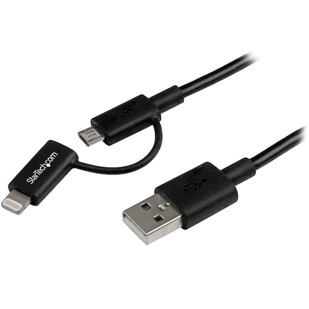 Startech.Com 1M LIGTHNING OR MICRO USB TO USB CABLE LTUB1MBK