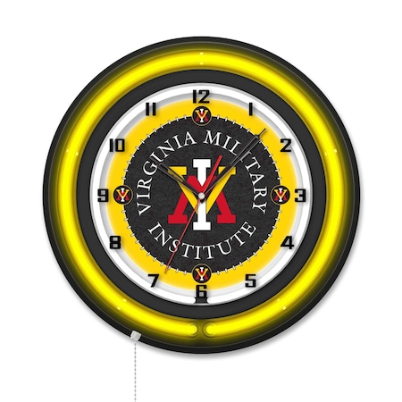 Holland Bar Stool Virginia Military Institute 19 Double Neon Wall Clock Clk19BK