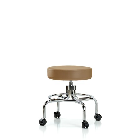 Blue Ridge Ergonomics Screw-Lift Stool, Vinyl, CR, Casters, Taupe BR-VSLMD-CR-RC-8584