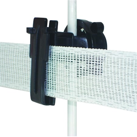 Field Guardian Round Post 2 in. Polytape Screw on Insulator Black 102150