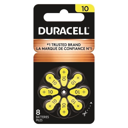 Duracell Zinc Air 10 1.5 V Hearing Aid Battery, 8PK HAZA10-8