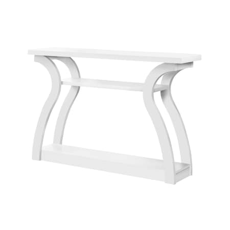 Homeroots 47" White Floor Shelf Console Table With Shelves 332809